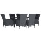 vidaXL 7-tlg. Garten-Essgruppe Dunkelgrau Poly Rattan vidaXL 7-tlg. Garten-Essgruppe Dunkelgrau Poly Rattan