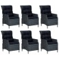 vidaXL 7-tlg. Garten-Essgruppe Dunkelgrau Poly Rattan vidaXL 7-tlg. Garten-Essgruppe Dunkelgrau Poly Rattan