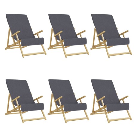 vidaXL Strandtücher 6 Stk. Anthrazit 60x135 cm Stoff 400 GSM