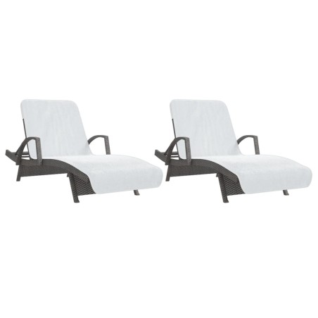 vidaXL Strandtücher 2 Stk. Weiß 75x200 cm Stoff 400 GSM