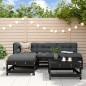 vidaXL 5-tlg. Garten-Lounge-Set mit Kissen Schwarz Massivholz vidaXL 5-tlg. Garten-Lounge-Set mit Kissen Schwarz Massivholz