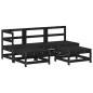 vidaXL 5-tlg. Garten-Lounge-Set mit Kissen Schwarz Massivholz vidaXL 5-tlg. Garten-Lounge-Set mit Kissen Schwarz Massivholz