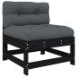 vidaXL 5-tlg. Garten-Lounge-Set mit Kissen Schwarz Massivholz vidaXL 5-tlg. Garten-Lounge-Set mit Kissen Schwarz Massivholz