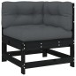 vidaXL 5-tlg. Garten-Lounge-Set mit Kissen Schwarz Massivholz vidaXL 5-tlg. Garten-Lounge-Set mit Kissen Schwarz Massivholz