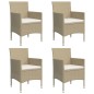 vidaXL 5-tlg. Garten-Essgruppe mit Kissen Beige und Schwarz vidaXL 5-tlg. Garten-Essgruppe mit Kissen Beige und Schwarz
