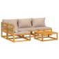 vidaXL 5-tlg. Garten-Lounge-Set mit Taupe Kissen Massivholz vidaXL 5-tlg. Garten-Lounge-Set mit Taupe Kissen Massivholz
