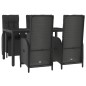 vidaXL 5-tlg. Garten-Essgruppe mit Kissen Schwarz Poly Rattan vidaXL 5-tlg. Garten-Essgruppe mit Kissen Schwarz Poly Rattan