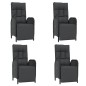 vidaXL 5-tlg. Garten-Essgruppe mit Kissen Schwarz Poly Rattan vidaXL 5-tlg. Garten-Essgruppe mit Kissen Schwarz Poly Rattan