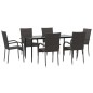 vidaXL 7-tlg. Garten-Essgruppe Braun Poly Rattan vidaXL 7-tlg. Garten-Essgruppe Braun Poly Rattan