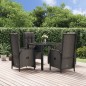 vidaXL 5-tlg. Garten-Essgruppe mit Kissen Schwarz Poly Rattan vidaXL 5-tlg. Garten-Essgruppe mit Kissen Schwarz Poly Rattan