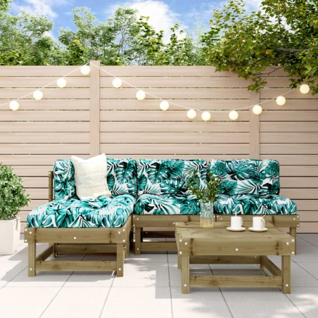 vidaXL 5-tlg. Garten-Lounge-Set mit Kissen Imprägniertes Kiefernholz