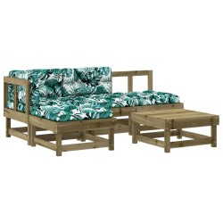 vidaXL 5-tlg. Garten-Lounge-Set mit Kissen Imprägniertes Kiefernholz