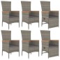 vidaXL 7-tlg. Garten-Essgruppe mit Kissen Grau Poly Rattan vidaXL 7-tlg. Garten-Essgruppe mit Kissen Grau Poly Rattan