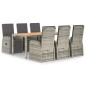 vidaXL 7-tlg. Garten-Essgruppe mit Kissen Grau Poly Rattan vidaXL 7-tlg. Garten-Essgruppe mit Kissen Grau Poly Rattan