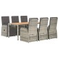 vidaXL 7-tlg. Garten-Essgruppe mit Kissen Grau Poly Rattan vidaXL 7-tlg. Garten-Essgruppe mit Kissen Grau Poly Rattan