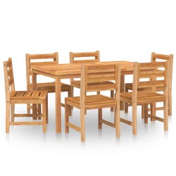 vidaXL 7-tlg. Garten-Essgruppe Massivholz Teak