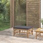 Gartenhocker mit Dunkelgrauem Kissen Bambus Gartenhocker mit Dunkelgrauem Kissen Bambus