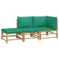 vidaXL 3-tlg. Garten-Lounge-Set mit Grünen Kissen Bambus vidaXL 3-tlg. Garten-Lounge-Set mit Grünen Kissen Bambus