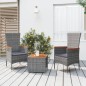 vidaXL 3-tlg. Garten-Lounge-Set Grau Poly Rattan & Massivholz Akazie vidaXL 3-tlg. Garten-Lounge-Set Grau Poly Rattan & Massivholz Akazie