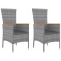 vidaXL 3-tlg. Garten-Lounge-Set Grau Poly Rattan & Massivholz Akazie vidaXL 3-tlg. Garten-Lounge-Set Grau Poly Rattan & Massivholz Akazie