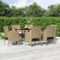 vidaXL 7-tlg. Garten-Essgruppe mit Kissen Beige und Schwarz vidaXL 7-tlg. Garten-Essgruppe mit Kissen Beige und Schwarz