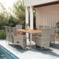 vidaXL 9-tlg. Garten-Essgruppe mit Kissen Grau Poly Rattan vidaXL 9-tlg. Garten-Essgruppe mit Kissen Grau Poly Rattan