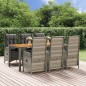vidaXL 7-tlg. Garten-Essgruppe mit Kissen Grau Poly Rattan vidaXL 7-tlg. Garten-Essgruppe mit Kissen Grau Poly Rattan