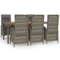 vidaXL 7-tlg. Garten-Essgruppe mit Kissen Grau Poly Rattan vidaXL 7-tlg. Garten-Essgruppe mit Kissen Grau Poly Rattan