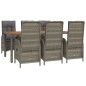 vidaXL 7-tlg. Garten-Essgruppe mit Kissen Grau Poly Rattan vidaXL 7-tlg. Garten-Essgruppe mit Kissen Grau Poly Rattan