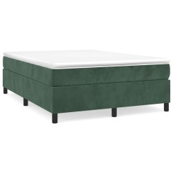 vidaXL Boxspringbett mit Matratze Dunkelgrün 140x190 cm Samt