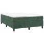 vidaXL Boxspringbett mit Matratze Dunkelgrün 140x190 cm Samt vidaXL Boxspringbett mit Matratze Dunkelgrün 140x190 cm Samt