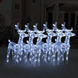 vidaXL LED-Rentiere 6 Stk. Kaltweiß 240 LEDs Acryl