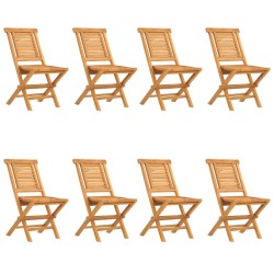 vidaXL Gartenstühle 8 Stk. Klappbar 47x63x90 cm Massivholz Teak