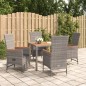vidaXL 5-tlg. Garten-Essgruppe mit Kissen Grau Poly Rattan vidaXL 5-tlg. Garten-Essgruppe mit Kissen Grau Poly Rattan