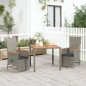 vidaXL 3-tlg. Garten-Essgruppe mit Kissen Grau Poly Rattan vidaXL 3-tlg. Garten-Essgruppe mit Kissen Grau Poly Rattan