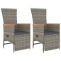 vidaXL 3-tlg. Garten-Essgruppe mit Kissen Grau Poly Rattan vidaXL 3-tlg. Garten-Essgruppe mit Kissen Grau Poly Rattan