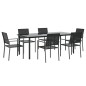vidaXL 7-tlg. Garten-Essgruppe Poly Rattan und Stahl vidaXL 7-tlg. Garten-Essgruppe Poly Rattan und Stahl