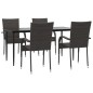 vidaXL 5-tlg. Garten-Essgruppe Braun Poly Rattan vidaXL 5-tlg. Garten-Essgruppe Braun Poly Rattan