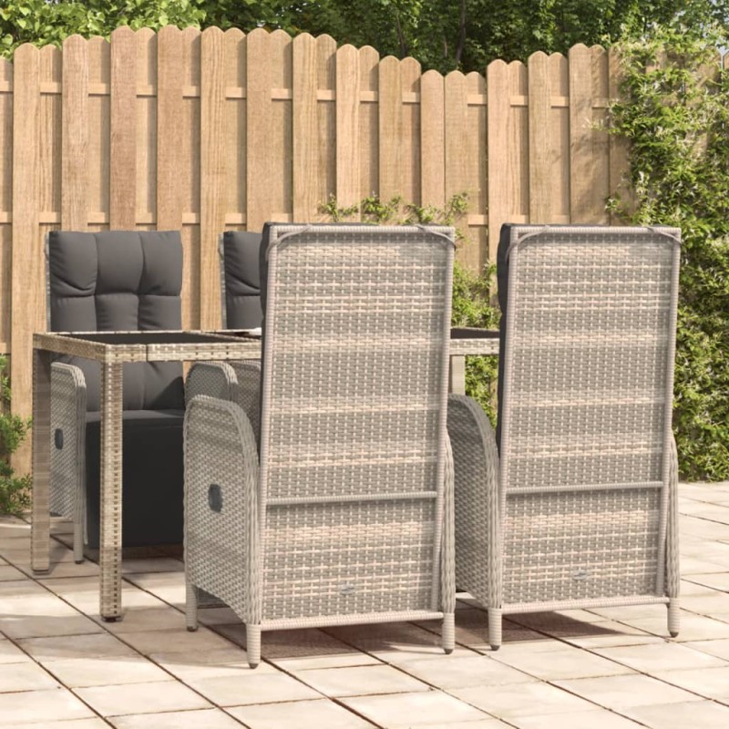 vidaXL 5-tlg. Garten-Essgruppe mit Kissen Grau Poly Rattan vidaXL 5-tlg. Garten-Essgruppe mit Kissen Grau Poly Rattan