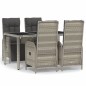 vidaXL 5-tlg. Garten-Essgruppe mit Kissen Grau Poly Rattan vidaXL 5-tlg. Garten-Essgruppe mit Kissen Grau Poly Rattan