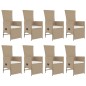 vidaXL 9-tlg. Garten-Essgruppe mit Kissen Beige Poly Rattan vidaXL 9-tlg. Garten-Essgruppe mit Kissen Beige Poly Rattan