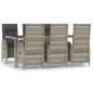 vidaXL 7-tlg. Garten-Essgruppe mit Kissen Grau Poly Rattan vidaXL 7-tlg. Garten-Essgruppe mit Kissen Grau Poly Rattan