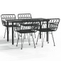 vidaXL 5-tlg. Garten-Essgruppe Schwarz Poly Rattan vidaXL 5-tlg. Garten-Essgruppe Schwarz Poly Rattan