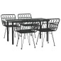 vidaXL 5-tlg. Garten-Essgruppe Schwarz Poly Rattan vidaXL 5-tlg. Garten-Essgruppe Schwarz Poly Rattan