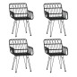vidaXL 5-tlg. Garten-Essgruppe Schwarz Poly Rattan vidaXL 5-tlg. Garten-Essgruppe Schwarz Poly Rattan