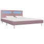 Bettgestell mit LED Rosa Stoff 160 x 200 cm Bettgestell mit LED Rosa Stoff 160 x 200 cm
