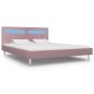Bettgestell mit LED Rosa Stoff 160 x 200 cm Bettgestell mit LED Rosa Stoff 160 x 200 cm