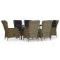 vidaXL 7-tlg. Garten-Essgruppe Braun Poly Rattan vidaXL 7-tlg. Garten-Essgruppe Braun Poly Rattan