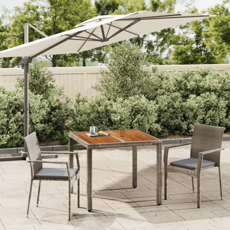 vidaXL 3-tlg. Garten-Essgruppe mit Kissen Grau Poly Rattan vidaXL 3-tlg. Garten-Essgruppe mit Kissen Grau Poly Rattan