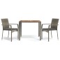 vidaXL 3-tlg. Garten-Essgruppe mit Kissen Grau Poly Rattan vidaXL 3-tlg. Garten-Essgruppe mit Kissen Grau Poly Rattan